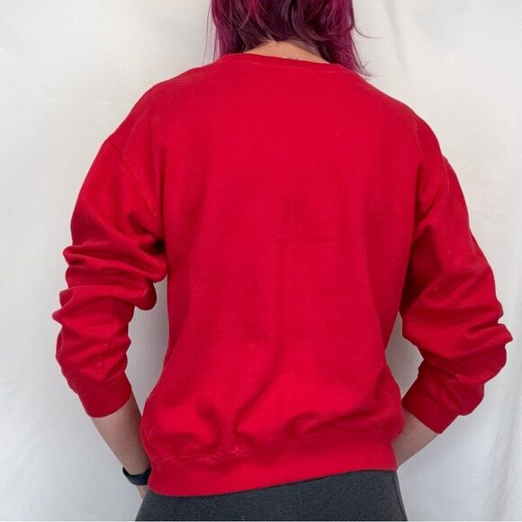 Disney Micky and Friends Women's Red Pullover Sweatshirt M Med Medium 7-9 Crew - Picture 2 of 13